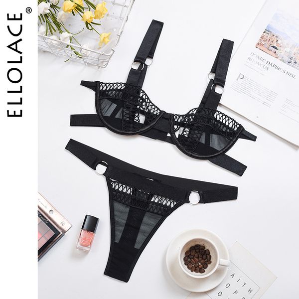 

2021lingerie womens underwear set circular stitching sensual lingerie woman underwire bra female set 2 pcs underwear, Black;white