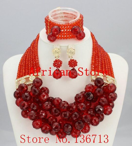 

earrings & necklace fashion jewelry sets african beads set nigerian wedding l043, Silver