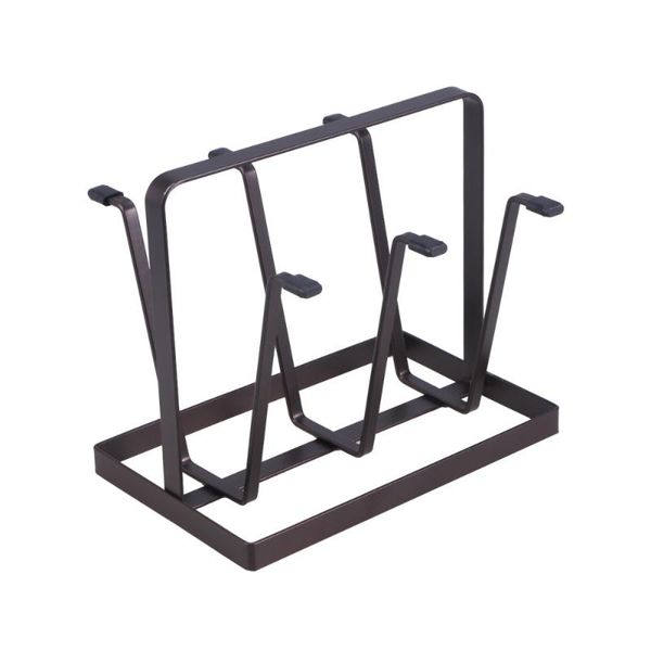 

mugs 2pcs draining cup holder iron kitchen rack household storage (bronze golden)