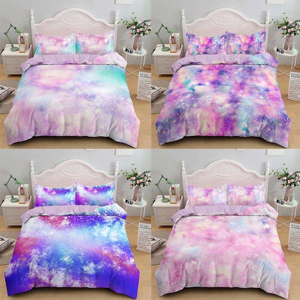 Space Bedding Kids Girl Copripiumino Letto singolo Twin Double Full Queen King Size Copriletto 210615