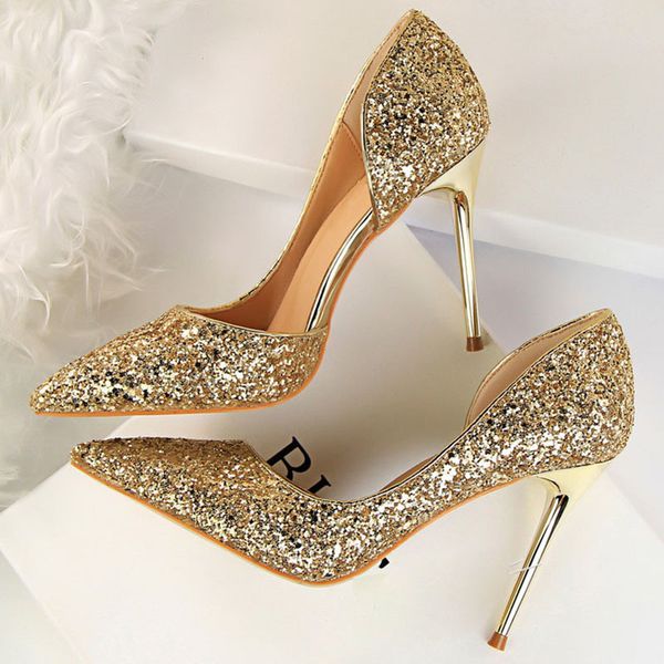 

sandals plus size women 9.5cm high heels stripper glitter bling scarpins pumps stiletto wedding bridal prom fetish valentine shoes, Black