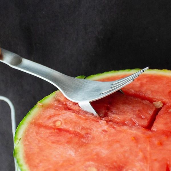

forks watermelon cutter stainless steel garpu slicing tool slicer carving knife corer fruit vegetable tools kitchen gadgets
