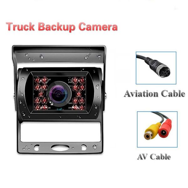 

12v/-24v truck backup camera heavy duty 18 led ir night vision waterproof vehicle rear view car cameras& parking sensors