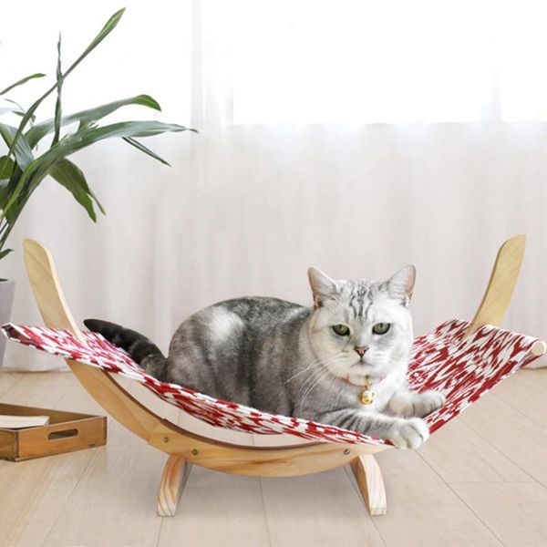 

cats hammock bed breathable wood rest sleeping soft comfortable pets supplies lad-sale cat beds & furniture