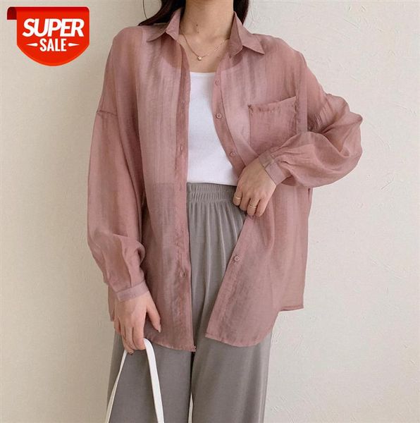 

[ou fan] 7189 women's solid color shirt, sunscreen cardigan and loose thin shirt #d29y, Black;gray