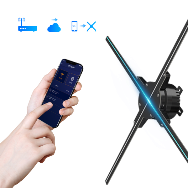 

other lights & lighting 3d fan hologram projector wall-mounted wifi led sign holographic lamp support images and video player remote adverti