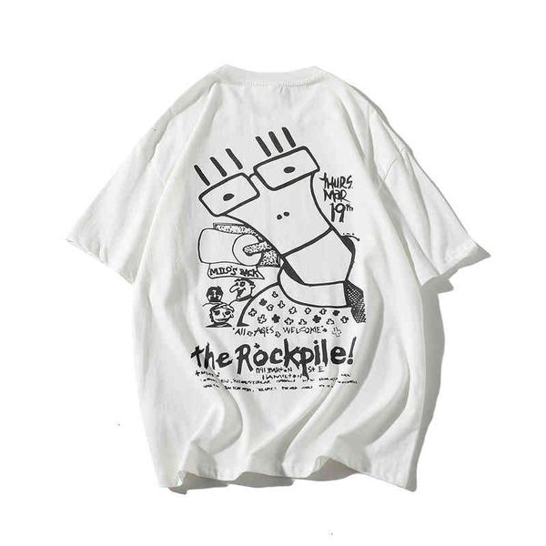 

japanese harajuku streetwear short sleeve t shirts urban style hip hop casual cotton men oversize anime tshirts olyp, White;black