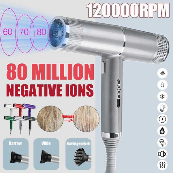 

electric hair brushes professional anion salon dryer, powerful negative ion blower, 4 gears low noise hairdryer with nozzle