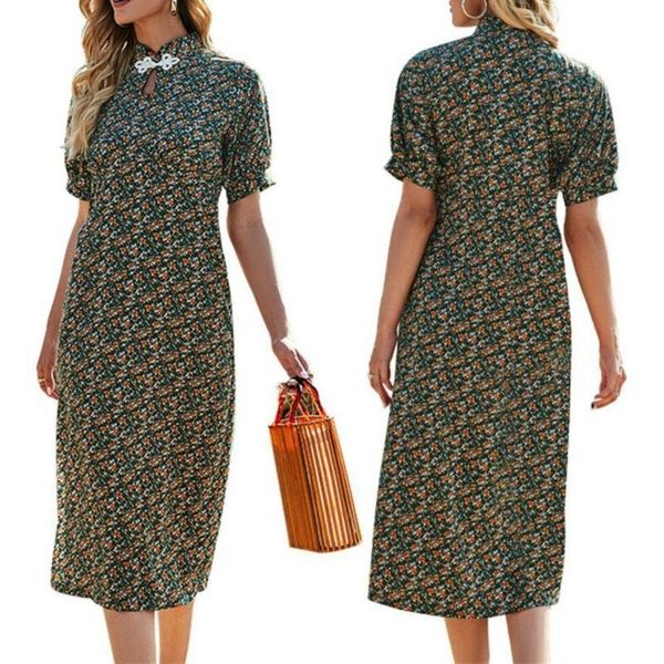 

party dresses women ladies long dress short sleeve printed formal casual summer holiday, White;black