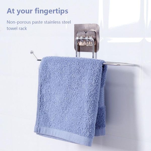 

hooks & rails self-adhesive towel holder rack kitchen under cabinet cup paper hanger organizer bathroom bar shelf roll