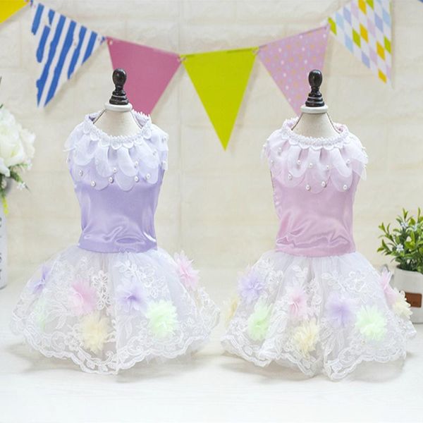 

dog apparel spring summer leisure styles pet clothing comfortable breathable fashion lovely flower skirt teddy bichon small