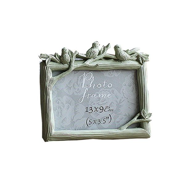 

frames 3 birds deskhorizontal grey green wooden po picture frame - 5 inch
