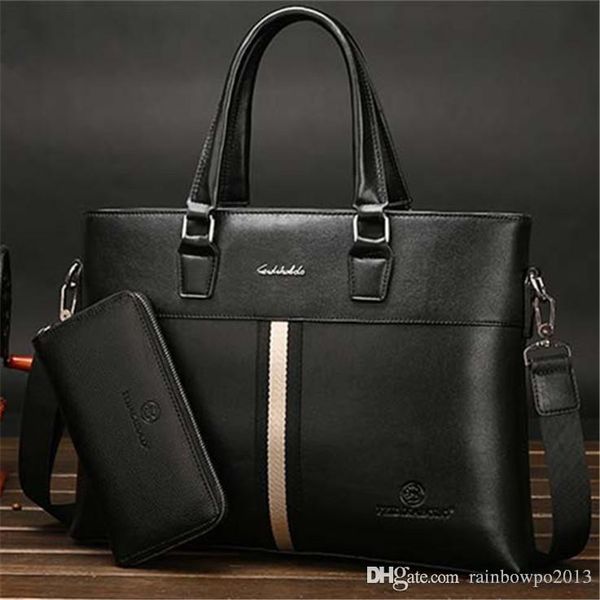 Фабрика оптом мужская сумка бутик черный и коричневый мужской бизнес-сумки портфель большая емкость кожаная компьютерная сумка полосатая зажженная сумка сумки
