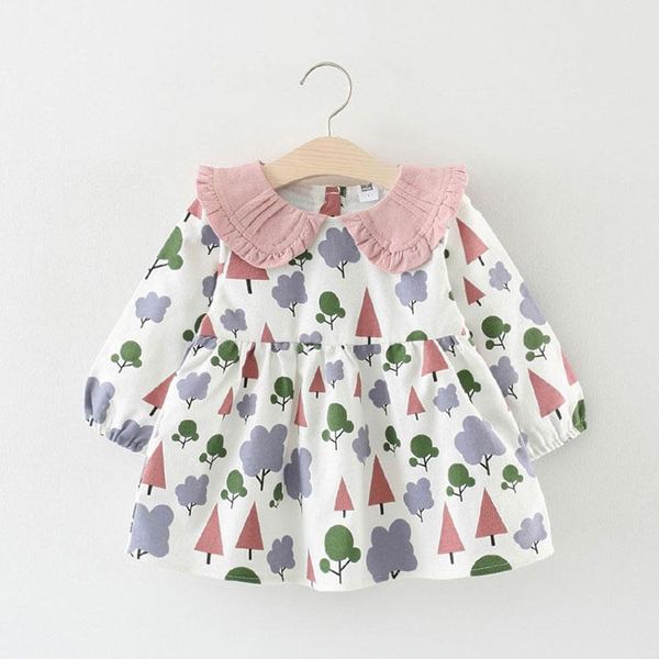 

girl's dresses spring girl baby clothes fashion long sleeve dress for borns infant girls lapel christmas birthday, Red;yellow