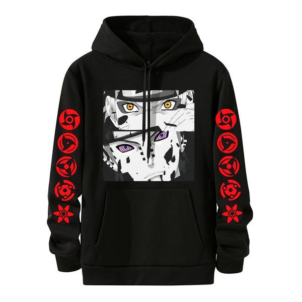 

men's hoodies & sweatshirts japan anime akatsuki cloud symbols print men sweatshirt streetwear hoodie women oversized pullover hoody, Black