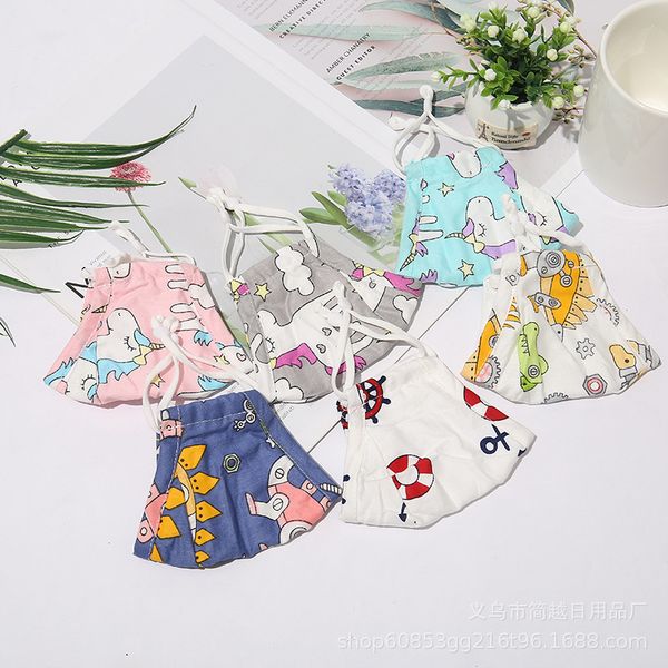 

with cotton printed children's mask built-in filter socket for dust and haze prevention