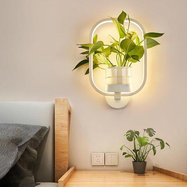 

wall lamp fss nordic green plant living room bedroom bedside creative hydroponic decorative