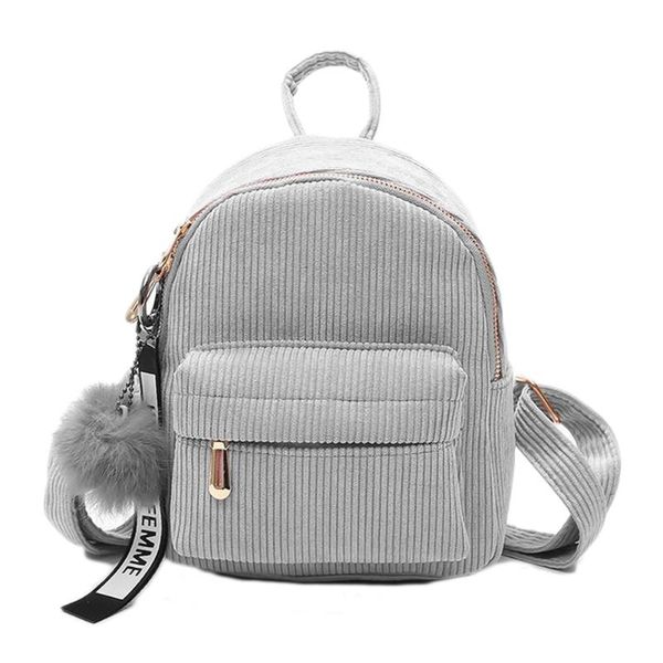 

outdoor bags simple corduroy backpack women soft zipper travel teenagers school bag cute kawaii children accessories