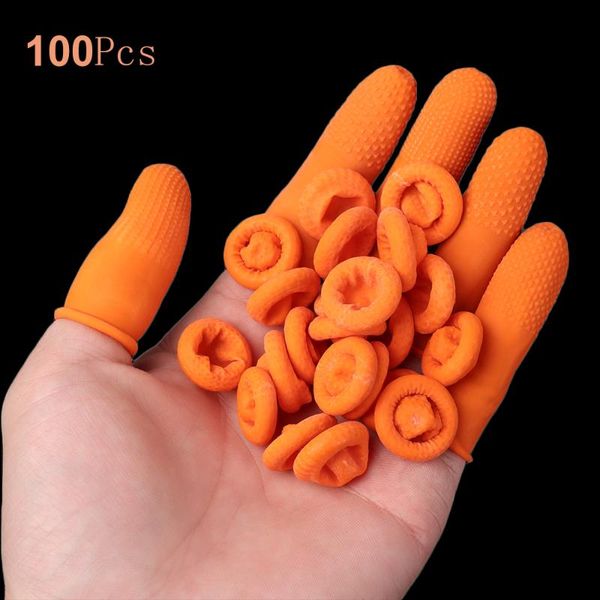 

disposable gloves 100pcs reusable finger cover natural rubber non-slip latex cots fingertips protector tool