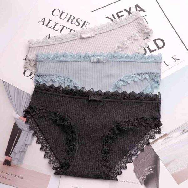 

underwear special cotton blended thread girls lace shorts briefs, Black;pink