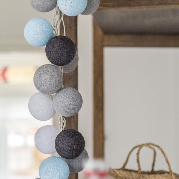

strings cotton balls garland led string fairy lights halloween party garden bedroom holiday wedding outdoor tree lamp 3d christmas decor