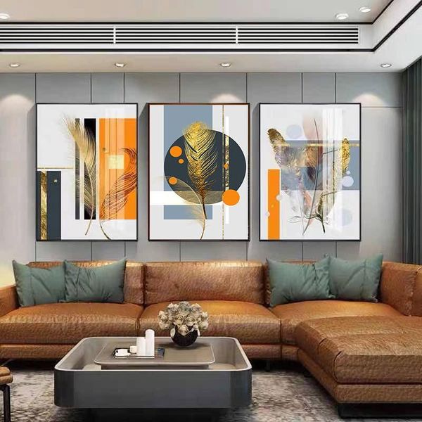

paintings modern light luxury porch abstract feather living room mural bedroom european-style simple decorative painting core