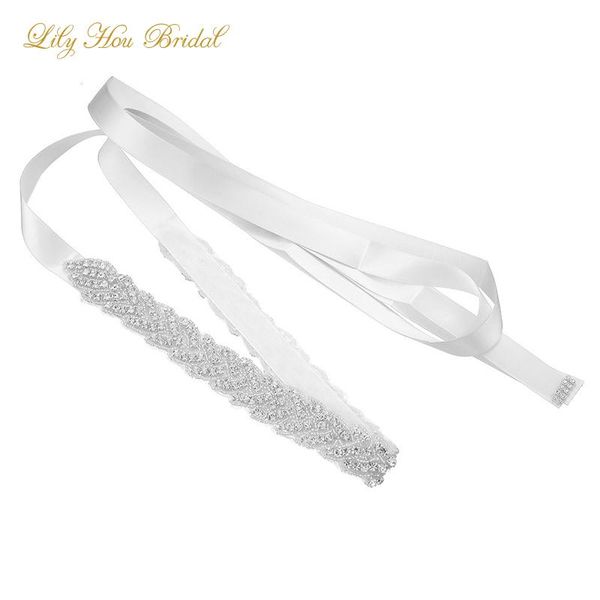 

wedding sashes bridal belt rhinestone beaded party formal accessories elegant sash for brides, White