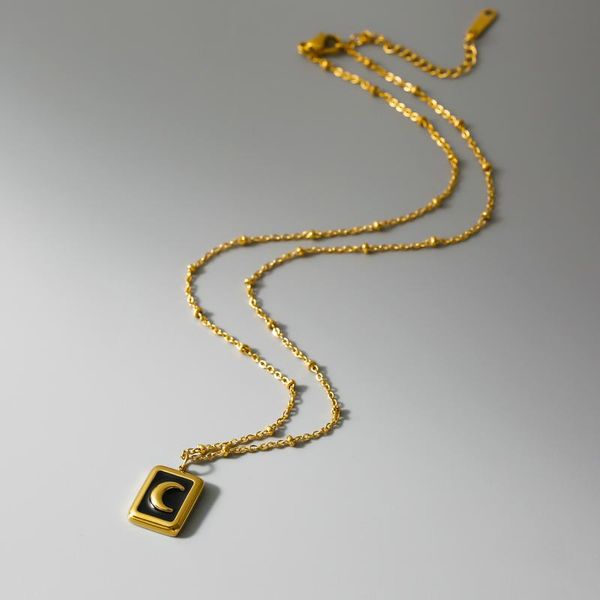 

pendant necklaces for women classic stainless steel women's necklace fashion gold color moon star clavicle chain engagement jewelry 202, Silver