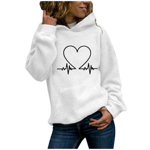 

women's hoodies & sweatshirts love heart pockets long-sleeved cotton thickening female sweatshirt casual autumn winter fashion ladies p, Black