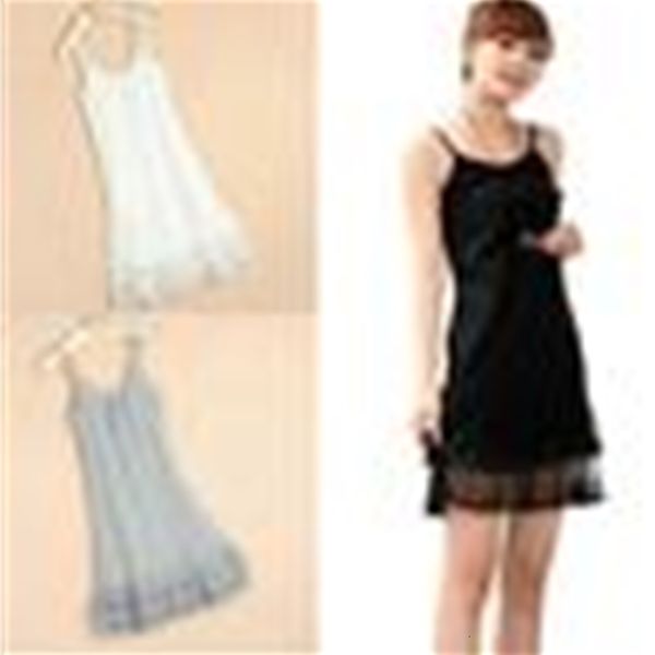

winter lady's autumn and cotton double layer lace tanks women spaghetti strap, White