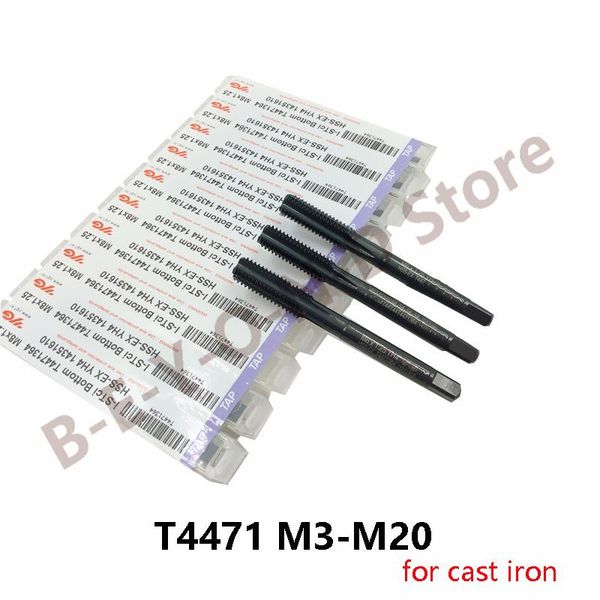 

hand tools 100% original 5pcs yg1 straight flute taps t4471 for cast irons m3 m4 m5 m6 m8 m10 m12 m14 m16 m18 m20 cnc tapping