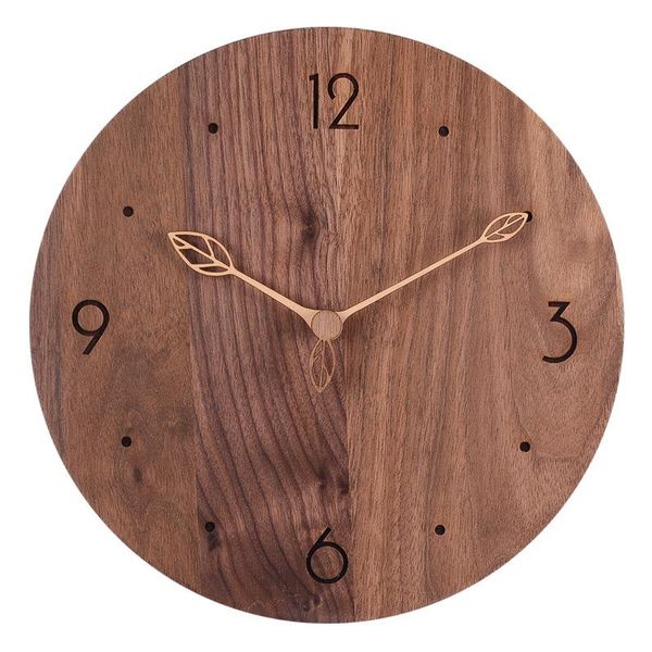 

wall clocks nordic design clock vintagetrendy minimalist digital classic wooden brown horloge murale room decoration oc50sz