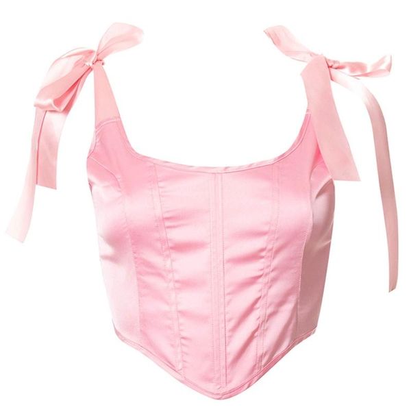 

belts bustier crop women sleeveless corset vintage sweet tank to wear out backless, Black;brown