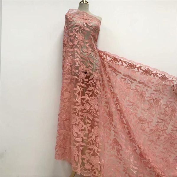 

ribbon latest french nigerian laces fabric 2021 milk silk tulle african wedding lace, Pink;blue