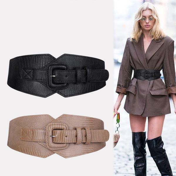 

belts plus size corset belt female designer for women dresses wide stretch cummerbunds elastic ceinture femme big waistband, Black;brown