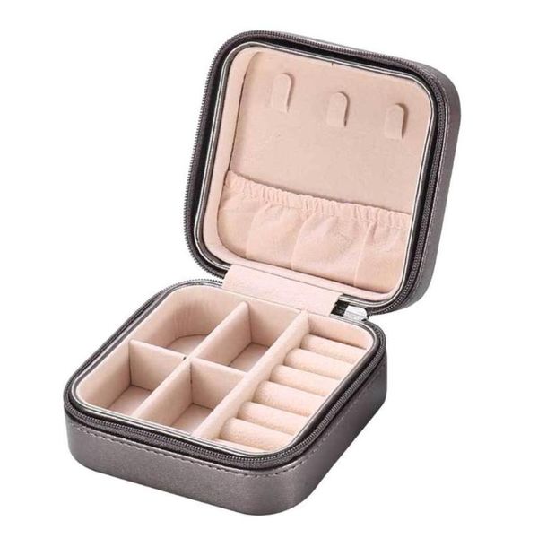 

jewelry pouches, bags protable women leather box organizer display jewellery zipper storage, Pink;blue