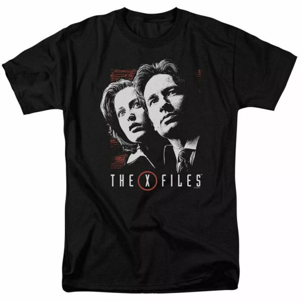 

The X Files Mulder & Scully T Shirt Mens Licensed TV Show Alien UFO Retro Black, White;black