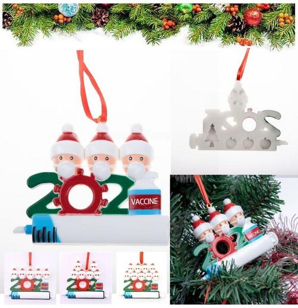 Festa de decoração de Natal Favor Marantine ornamentos resina Santa Claus com máscara decorar pingentes de pendentes de árvore de Natal SD09