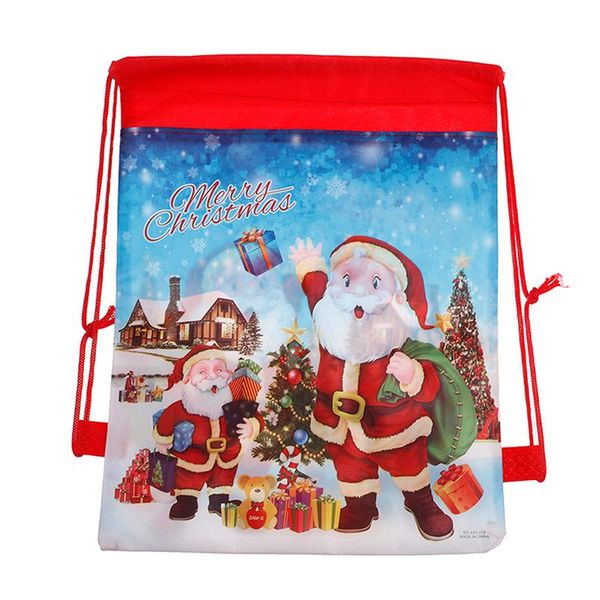 

christmas decorations gift bag sack drawstring santa claus cotton storage candy large uk