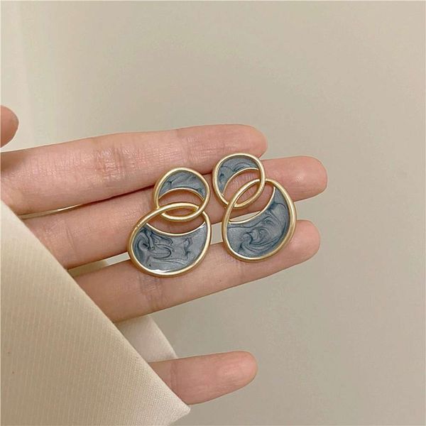 

blue earrings fashion without simple high sense