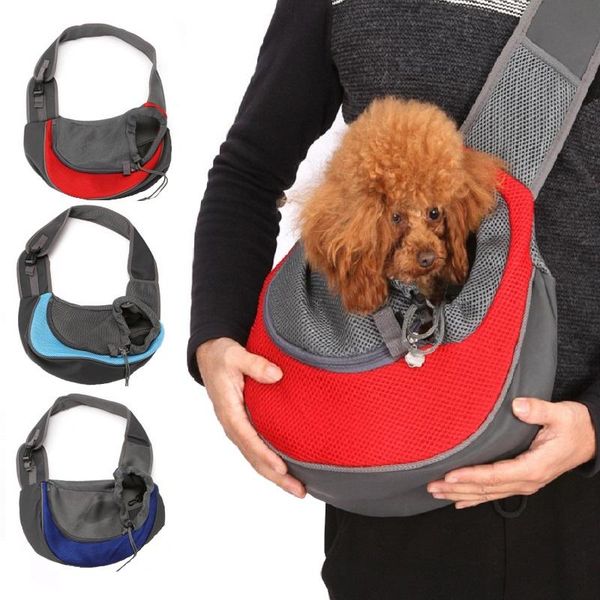 

dog car seat covers mesh pet carrier outdoor travel handbag pouch breathable single shoulder bag sling comfort tote