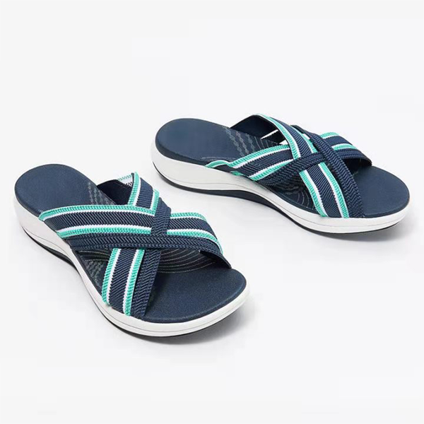 

summer women shoes slipper casual platform sandals cross outdoor flat slippers beach female plus size, Black