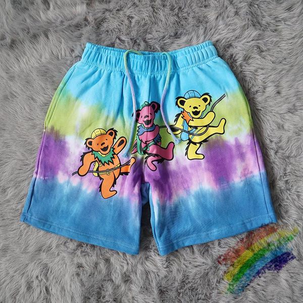

men's shorts tie dye dancing bears men women 1:1 summer style drawstring breeches, White;black