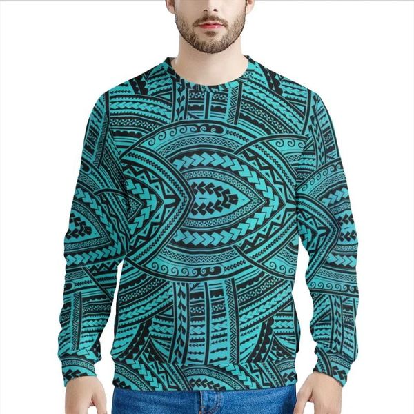

men's hoodies & sweatshirts hycool 2021 polynesian tribal long sleeve t-shirt autumn winter casual pullover fashion slim basic clothes, Black
