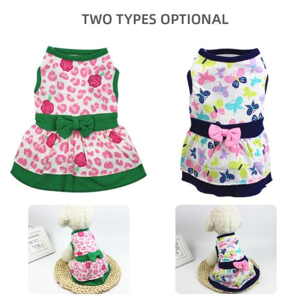 

dog apparel xs/s/m/l/xl summer fashion pet tutu dress clothes skirt with bowknot accessories for dogs cats 2021