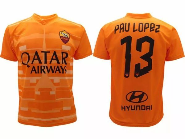 

Roma shirt Pau Lopez N 13 T Shirt 2020-2021 Orange, White;black
