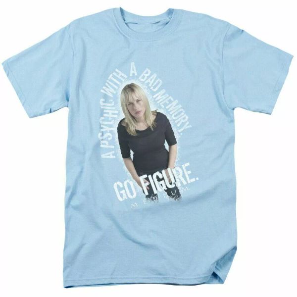 

medium go figure t shirt mens allison dubois licensed classic tv show light blue, White;black