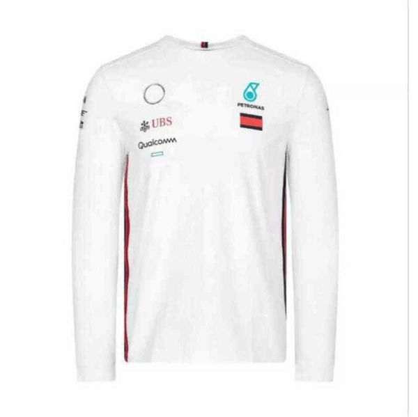 

luxury petronas mercedes mens t shirts brand sweatshirts amg f1 formula one racing women casual long sleeve t-shirts benz lewis hamilton tea, White;black