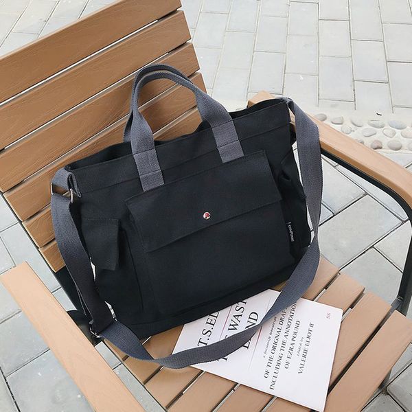 

1pc messenger bags women canvas plain large capacity pouch crossbody bag mix color