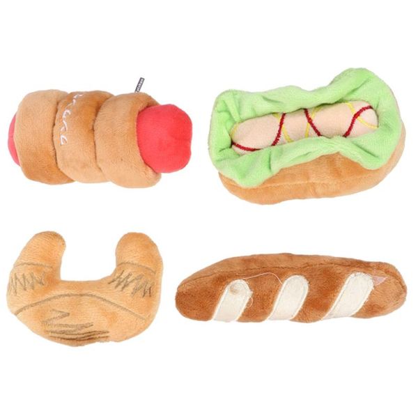 

4pcs shape squeaky dog interactive stuffed cat chew plush plaything toys